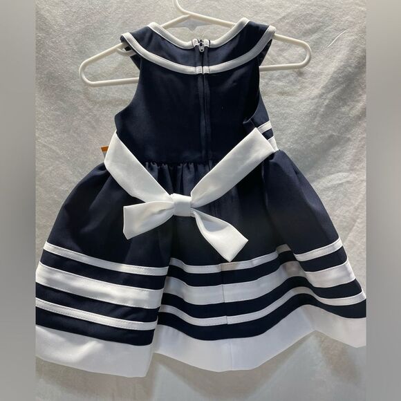 Bonnie Jean Exclusive dress w/ bloomers. 12 months. NWT. Navy/White - Picture 6 of 10